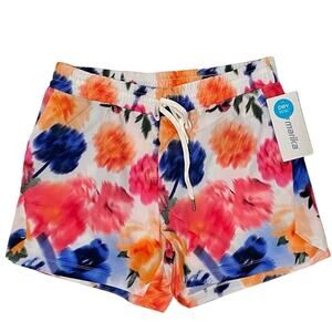 Marika Athletic Shorts Women XL Floral Running Gym Drawstring NWT